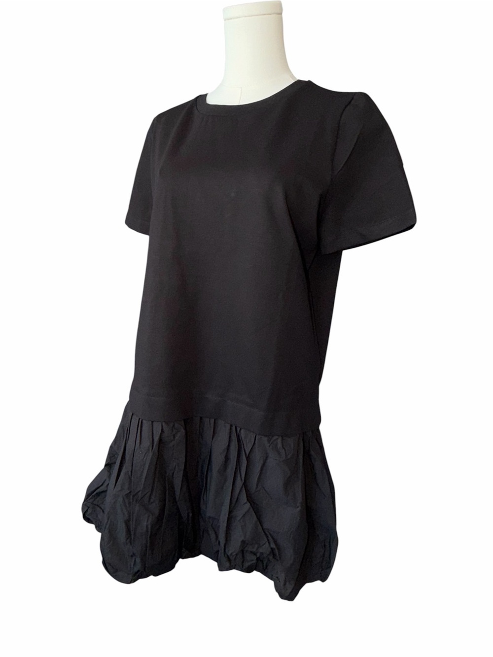 E English Factory Twofer Bubble-Hem Mini Dress Black